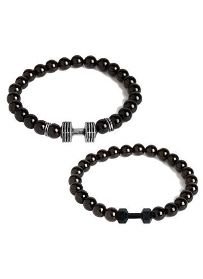 Black Onyx Multi-Design Bracelet Combo For Men/Boys